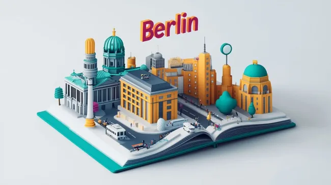 Moderne Berlin-Skyline in 3D-Illustration