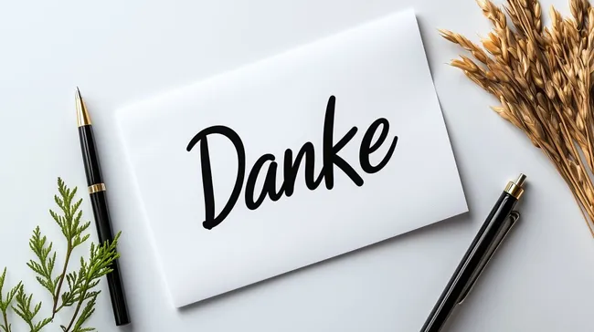 Moderne Dankeskarte mit Kalligraphie und Getreide