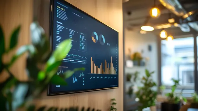 Moderne Daten-Visualisierung in Büroumgebung