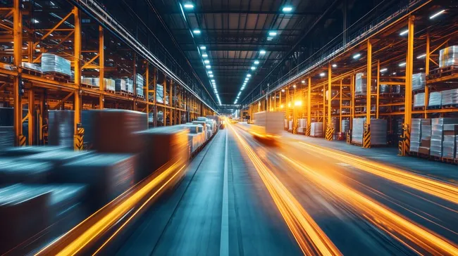 Moderne Hochgeschwindigkeits-Logistik im Industrielager