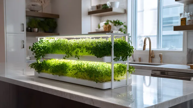 Moderne Indoor-Minigärten mit LED-Beleuchtung