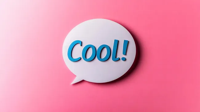 Moderne, kühle Sprechblase mit Slogan 'Cool!'