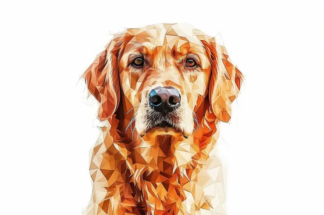Moderne Kunstfotografie eines freundlichen Golden Retrievers