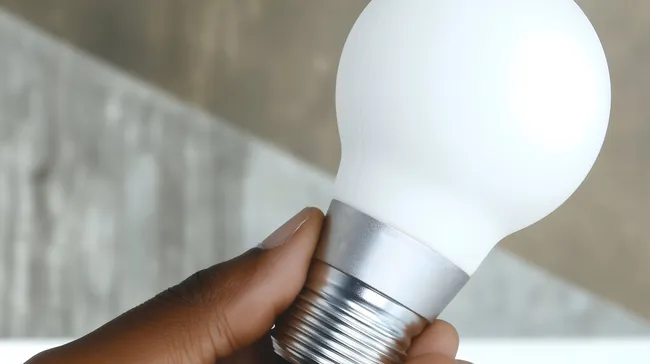 Moderne LED-Glühbirne in Nahaufnahme