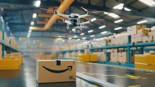 Moderne Logistik - Drohnenauslieferung im Lager