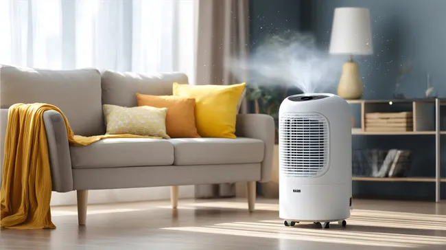 Moderne Luftbefeuchter-Szene im Wohnzimmer