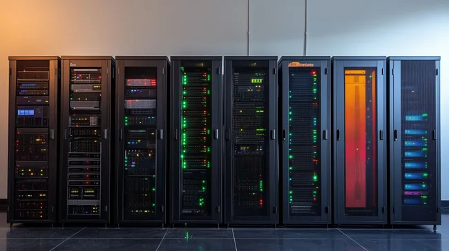 Moderne Rechenzentrumsarchitektur mit Serverracks