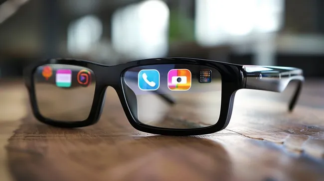 Moderne Smartglasses mit App-Symbolen