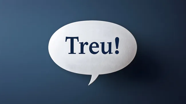 Moderne Sprechblase mit Ausdruck 'Treu'