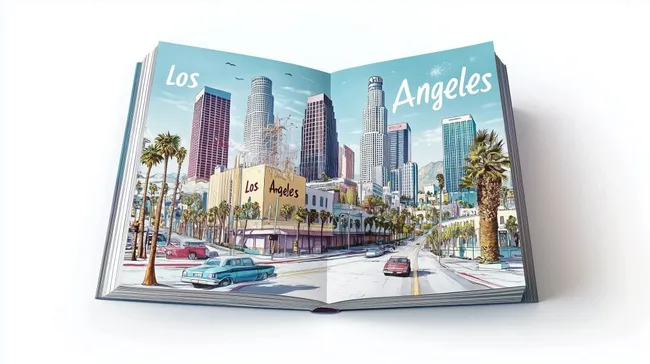 Moderne Stadtansicht von Los Angeles mit Wolkenkratzern