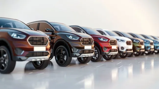 Moderne SUVs in verschiedenen Farben