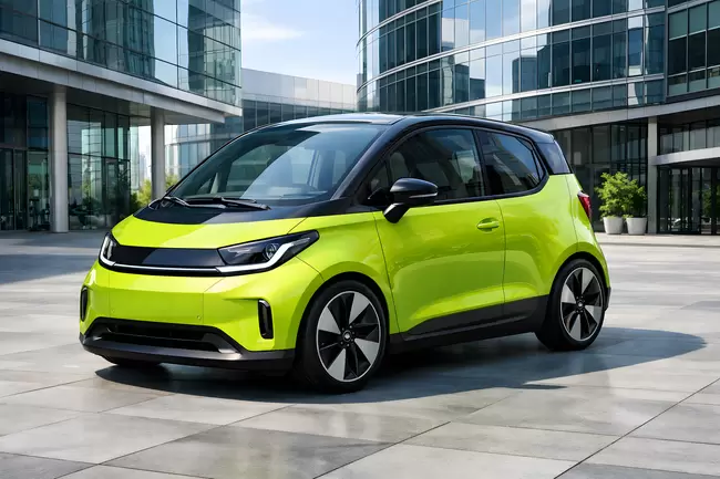 Moderne, umweltfreundliche Elektroauto-Präsentation