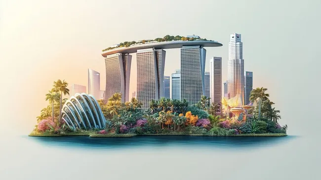 Moderne und natürliche Stadtlandschaft von Singapur