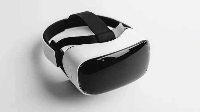 Moderne Virtual Reality Brille in Schwarz-Weiß