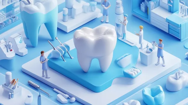 Moderne Zahnarztpraxis in klinischer Optik