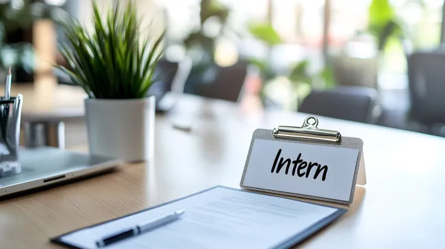 Moderner Büroraum mit Arbeitsplatz und Pflanze