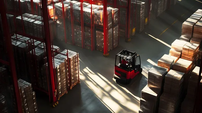 Moderner Lagerhauslogistik mit Gabelstapler