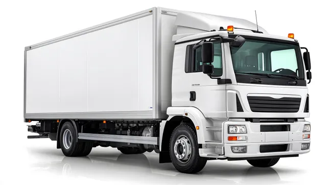 Moderner weißer LKW für Transport und Logistik