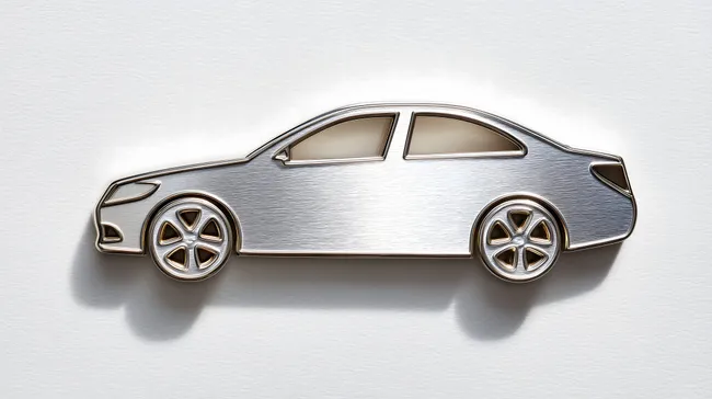 Modernes Automobil-Emblem aus gebürstetem Metall