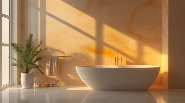 Modernes Badezimmer mit Freistehendem Wannendesign