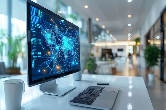 Modernes Büro mit digitaler Arbeitsumgebung