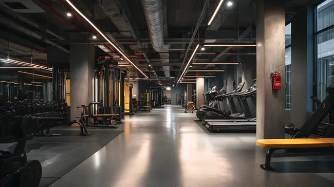 Modernes Fitnessstudio mit Trainingsgeräten