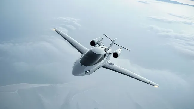 Modernes Flugauto in der Luft - Innovatives Technologiekonzept