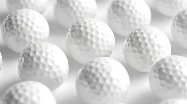 Modernes Golfball-Arrangement auf heller Oberfläche