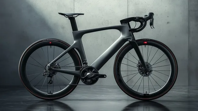 Modernes, kantiges Rennrad mit Scheibenbremsen