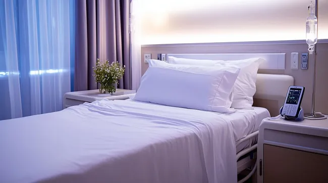 Modernes Krankenhausbett mit medizinischer Ausstattung