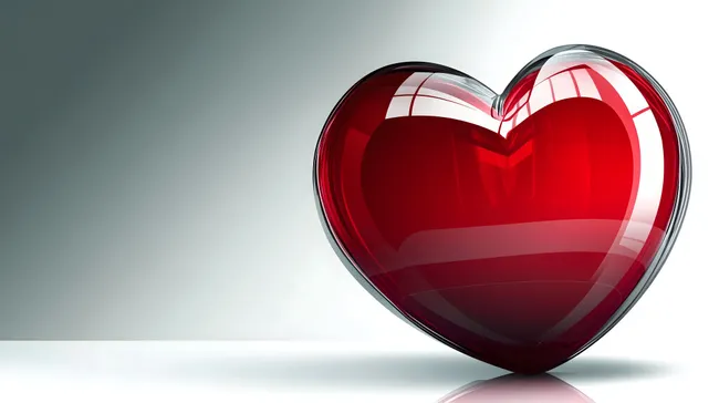 Modernes rotes Herz mit Glaseffekt