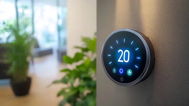 Modernes Smart-Thermostat für intelligentes Zuhause