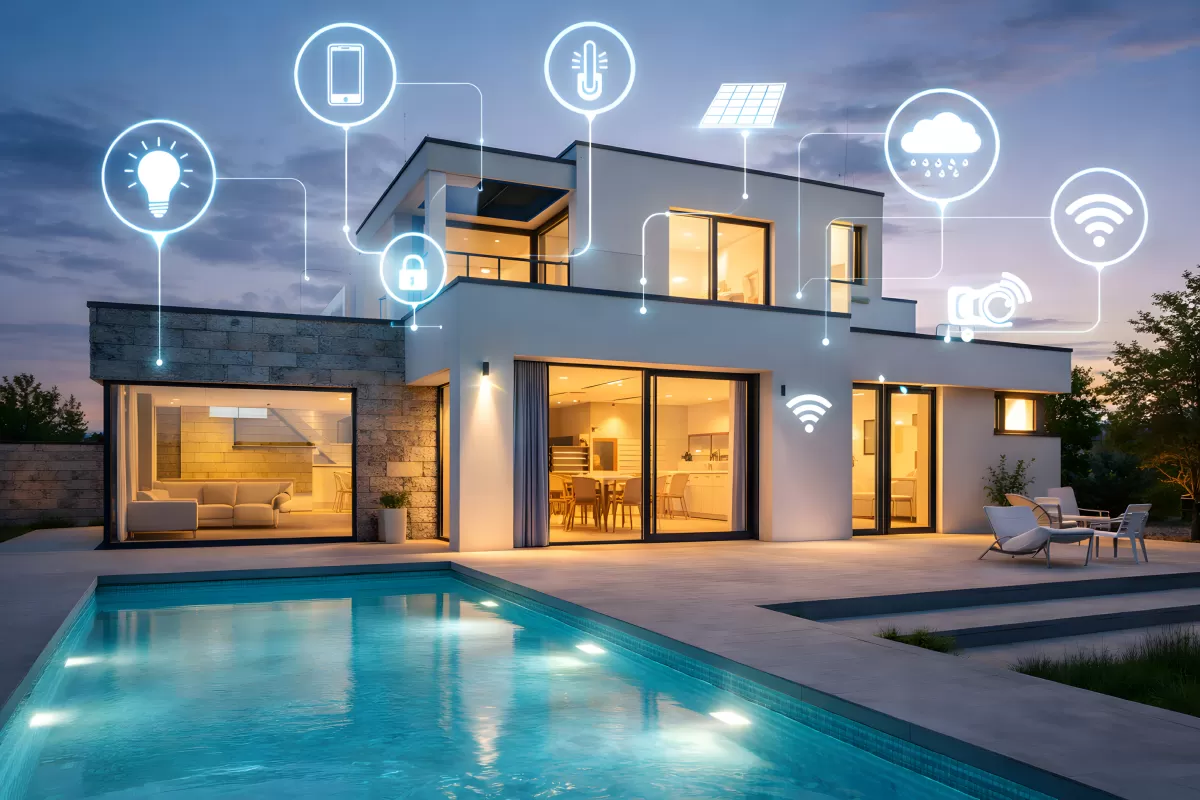 Modernes, smarthome-fähiges Einfamilienhaus mit Pool