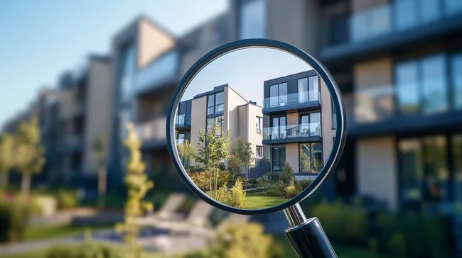 Modernes Stadtapartment mit Balkonen und Grünfläche