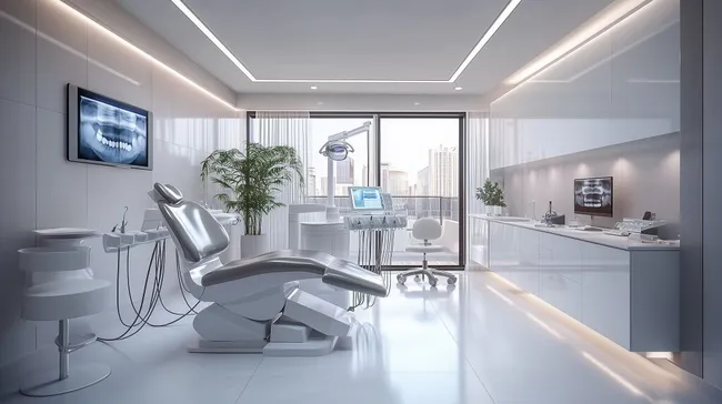 Modernes Zahnarztbüro mit hochwertigem Design und Technologie