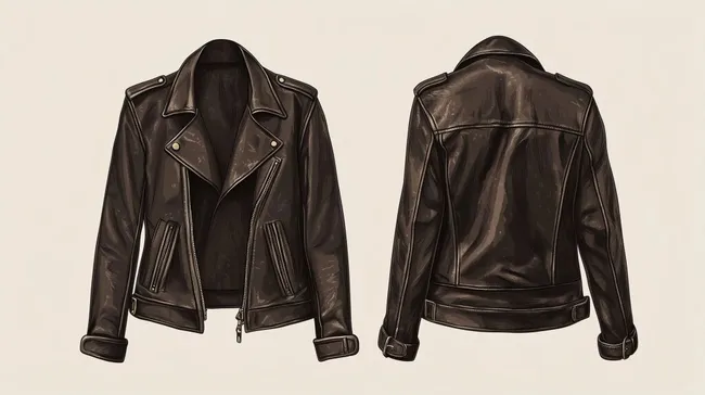 Modische Lederjacke für Herren auf weißem Hintergrund