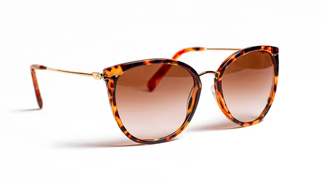 Modische Sonnenbrille mit Verlaufsglas und Leopardenmuster