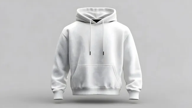 Modischer weißer Hoodie auf grauem Hintergrund