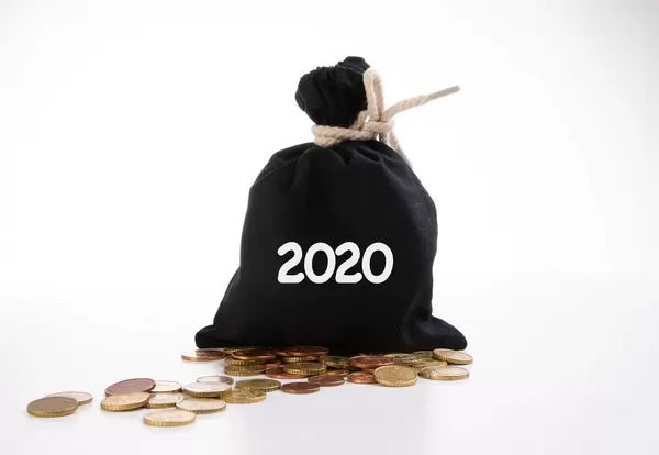 Money bag with 2020 text