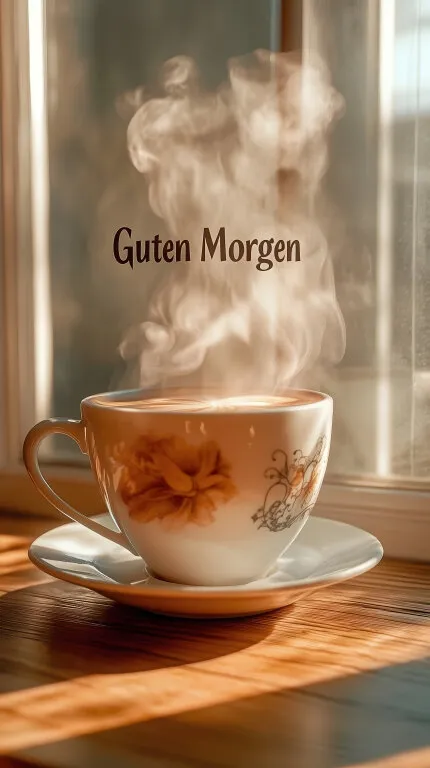Morgenkaffee in sonnigem Fensterrahmen