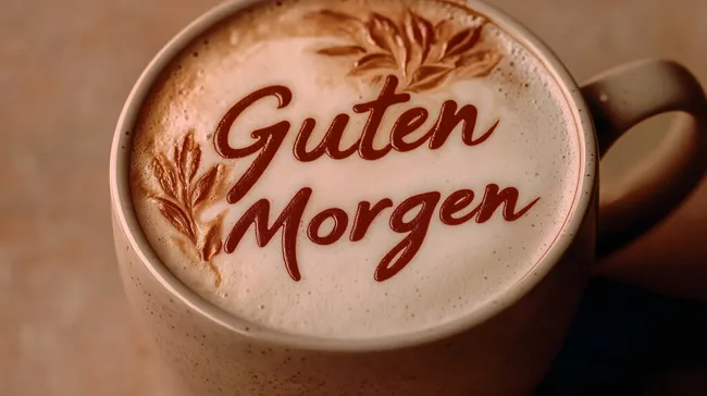 Morgenkaffee mit kunstvoll gestalteter Milchschaumkrone