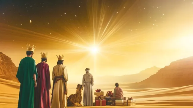 Morgenszene mit den Heiligen Drei Königen