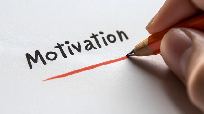 Motivationsinspiration - Handschrift mit Bleistift