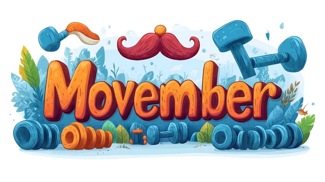 Motivierende Movember-Illustration für Fitness und Gesundheit