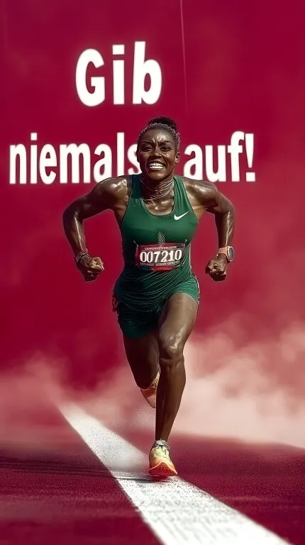 Motivierter Leistungssportler im grünen Nike-Outfit