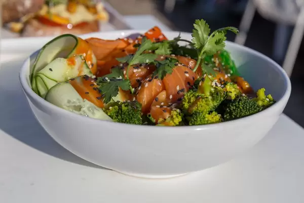 Motto am Fluss Hawaii Bowl. Nahaufnahme