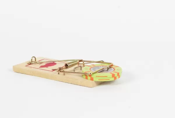 Mousetrap and casino chips