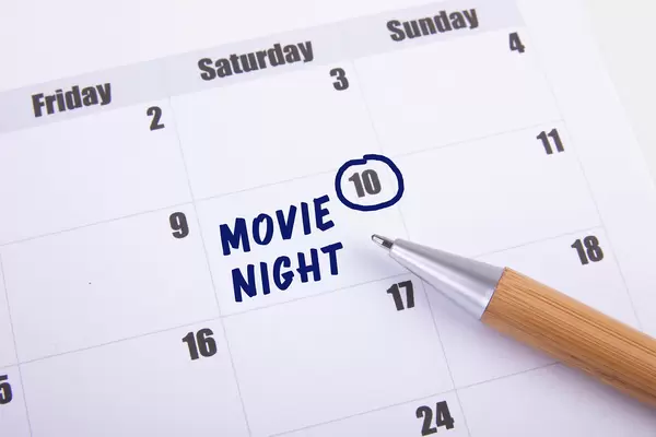 Movie Night date marked on the calendar