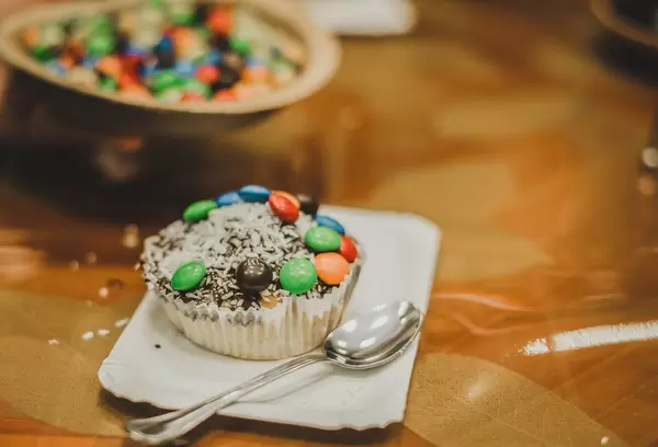 Muffin With Chocolate And Sweets
