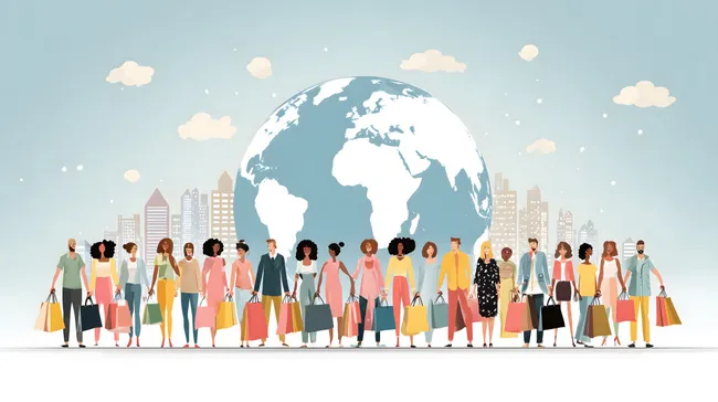 Multikulturelle Weltbürger beim Einkaufen